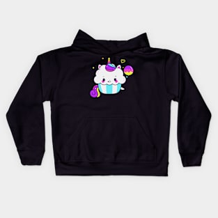 unicorn cake Kids Hoodie